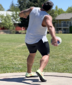 Alex Rose pushing through his right leg as he throws